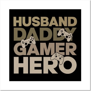 Funny Husband Daddy Gamer Father Gaming Posters and Art